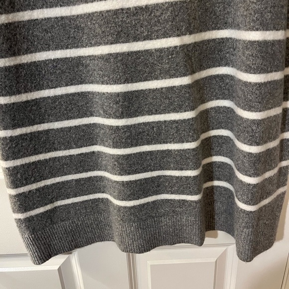 J. Crew Sweater Dress Gray and White Striped Turtleneck - Picture 5 of 12